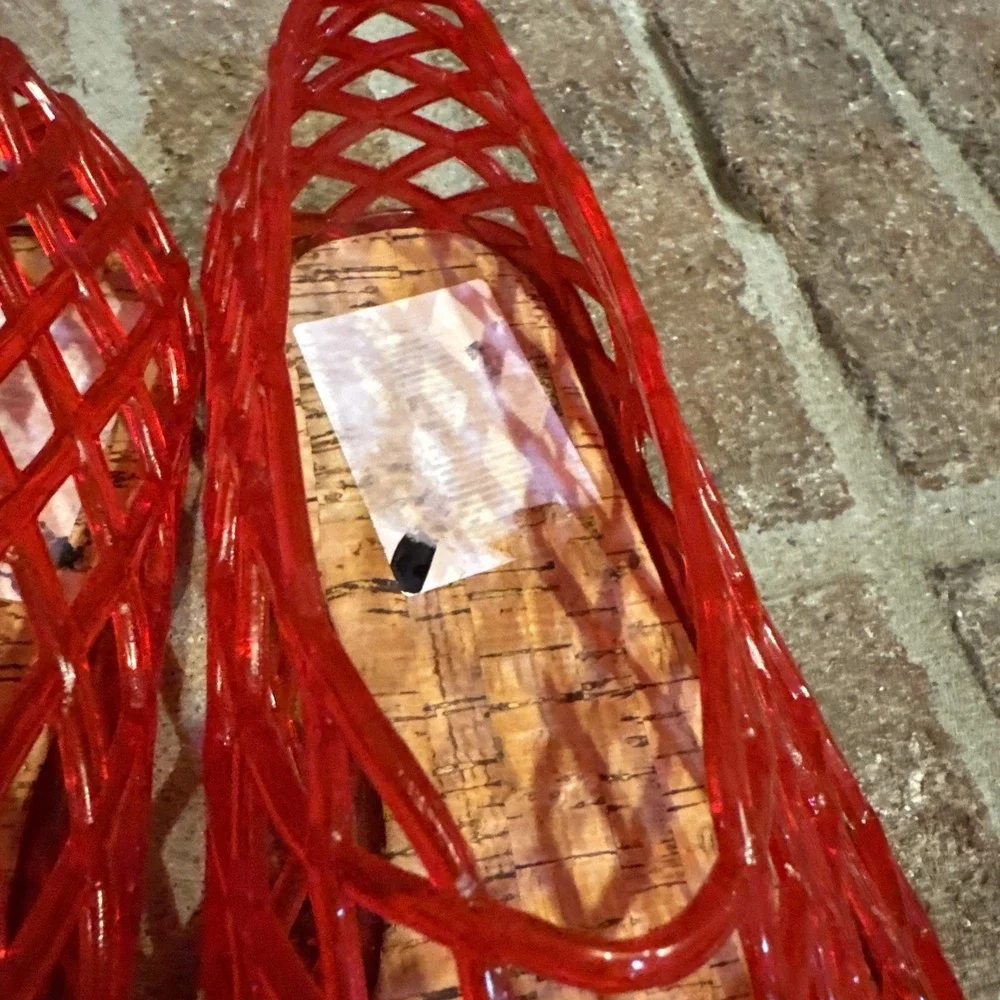 MIA Womens Darleene Jelly Mesh Slip On Flat Open Grid Rubber Shoes Red Sz 8 #563 - Picture 12 of 16